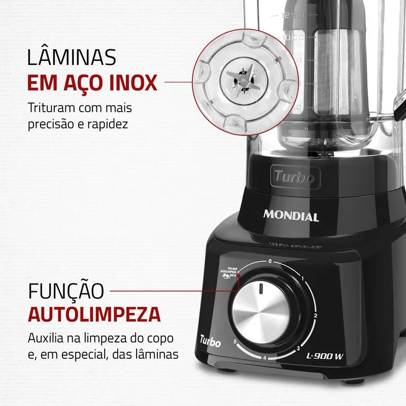 Liquidificador Mondial Turbo L-900-FB