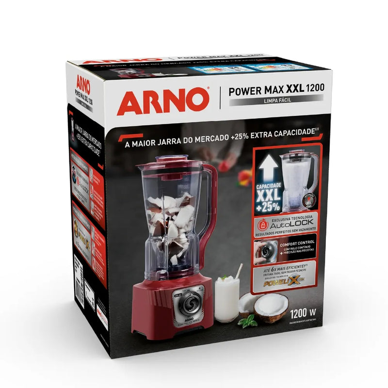 Liquidificador Arno Power Max XXL 1200W Carmim LN86