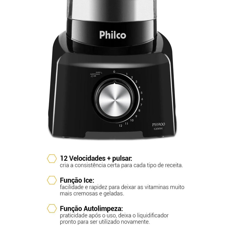 Liquidificador Philco PH900 Preto 1200W