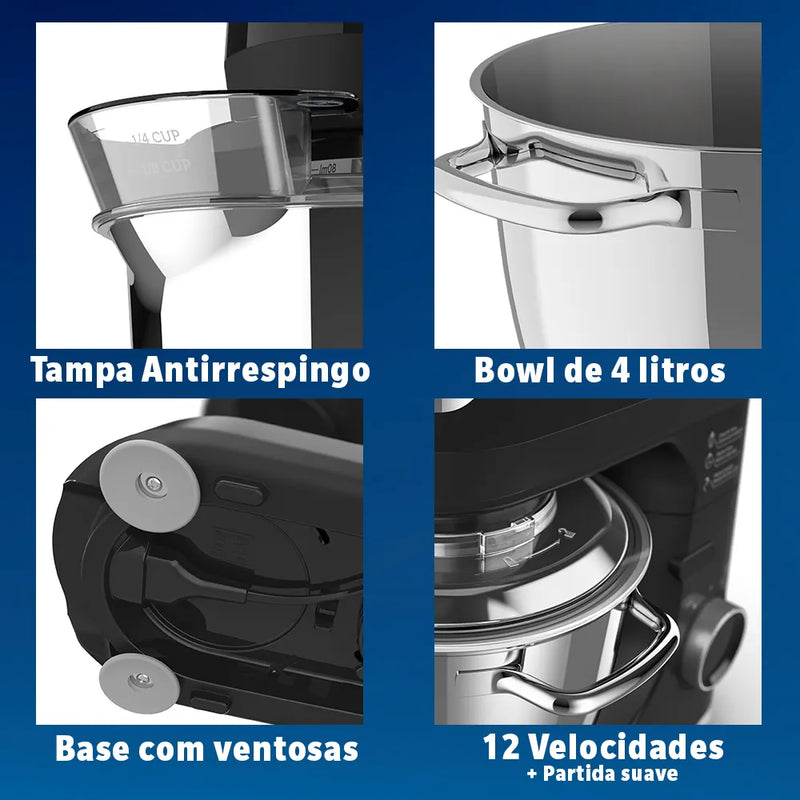 Batedeira Planetária Oster Bowl Inox III