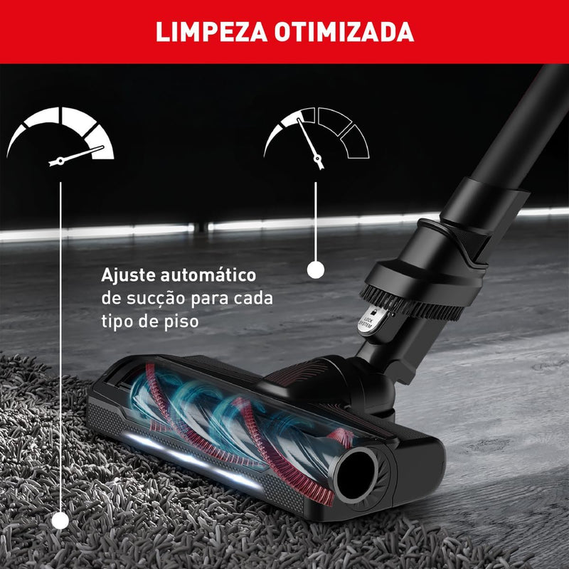 Aspirador de Pó Versatil Sem Fio Arno com Tubo Flexível e Ajuste Automático de Sucção e 7 Acessórios, RH20 Bivolt