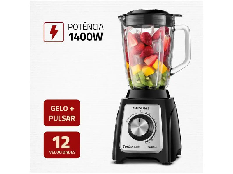 Liquidificador Mondial Turbo Glass L-1400 GI - 110V