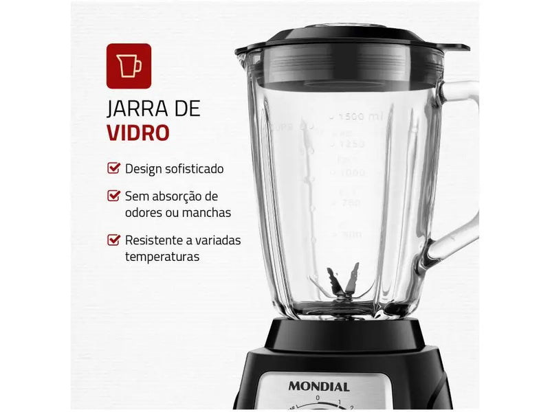 Liquidificador Mondial Turbo Glass L-1400 GI - 110V