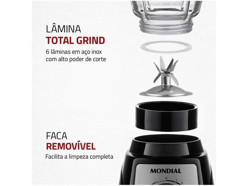 Liquidificador Mondial Turbo Glass L-1400 GI - 110V